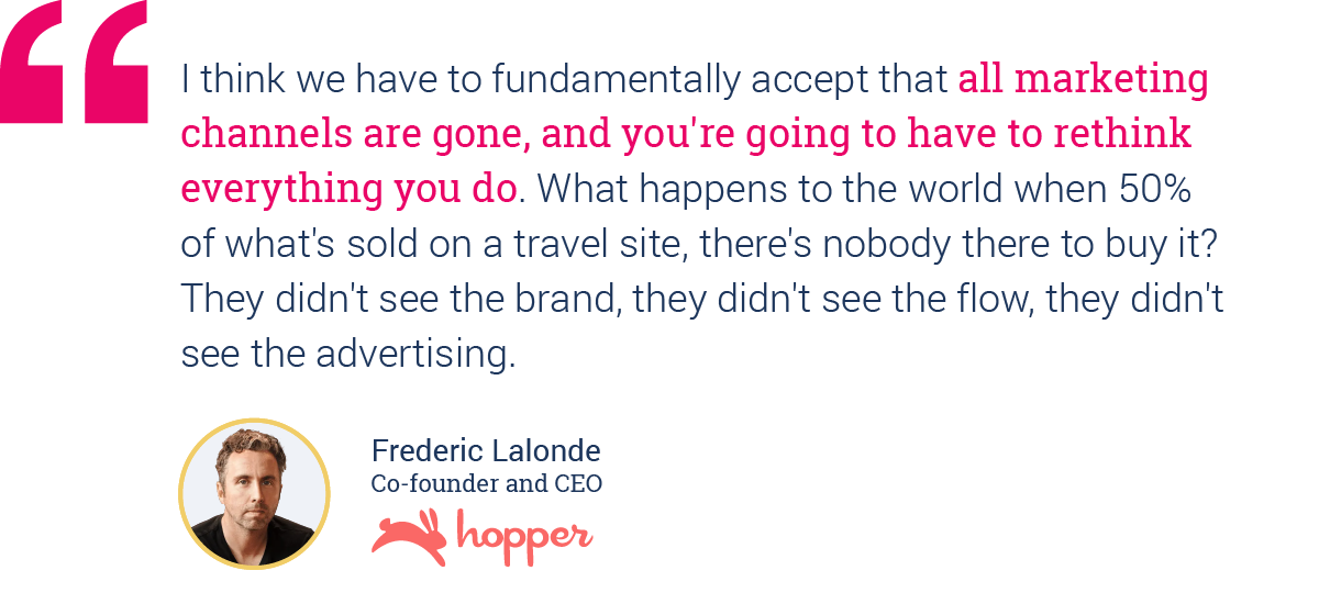Frederic Lalonde, Co-founder and CEO of Hopper, on the collapse of traditional marketing channels